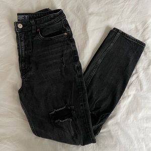 Black high waisted ripped jeans